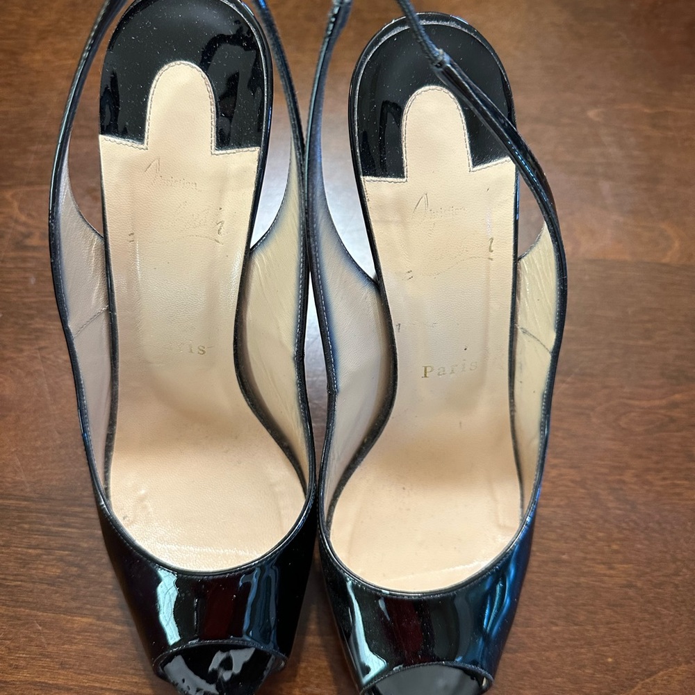 Christian Louboutin No Prive 120 Black Peep-Toe Heels